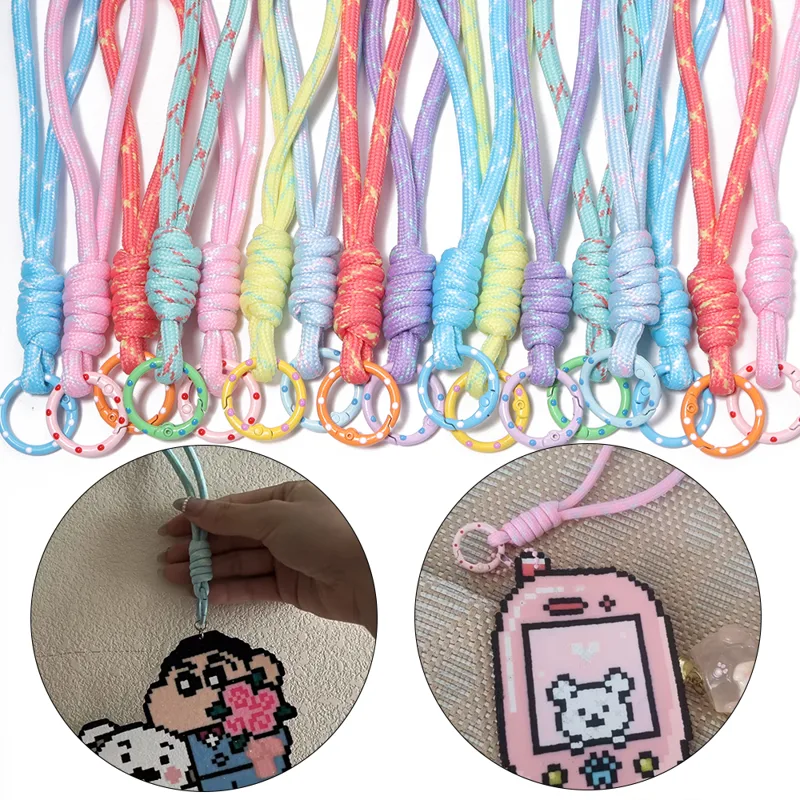 Car Accessories Hanging - Lot de 5 porte-clés tressés colorés,