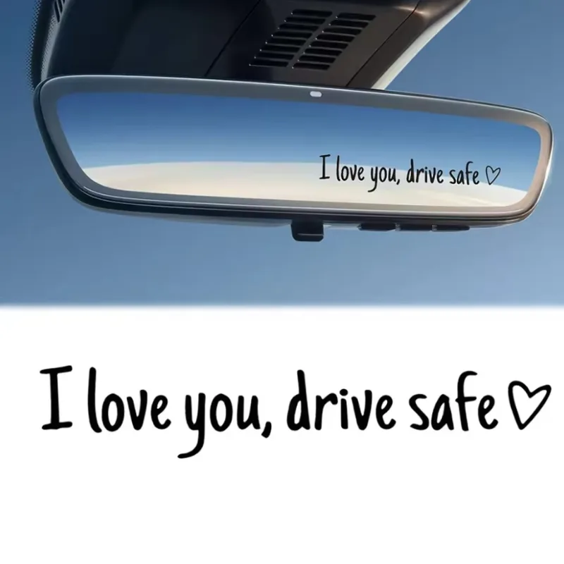 Car Accessories For Women - Autocollant de rétroviseur I Love You,
