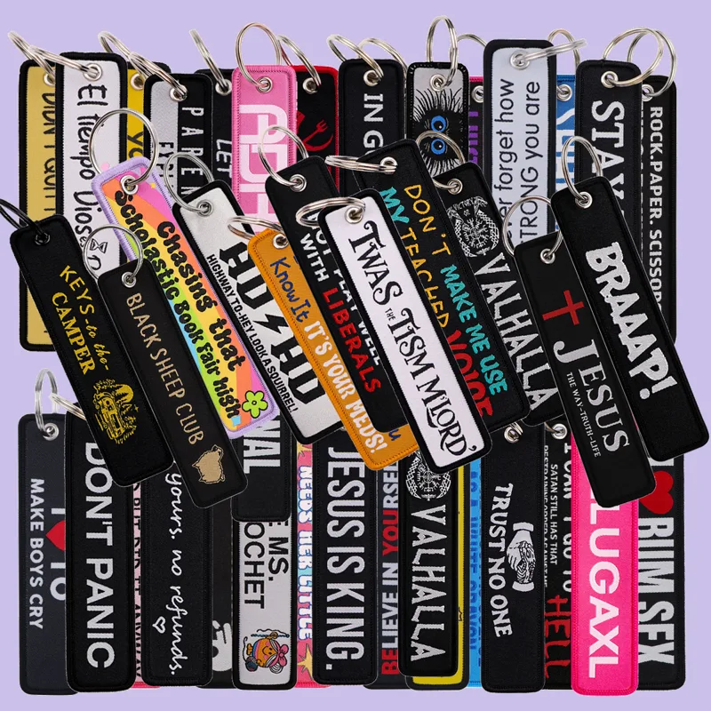 Car Accessories Quotation - Porte-clés brodé avec citation inspirante, 1