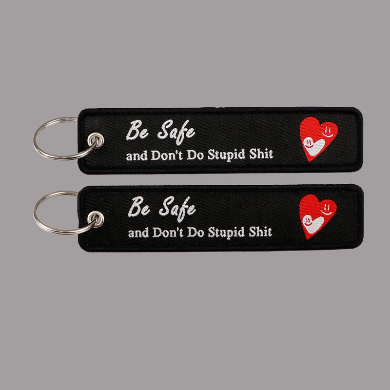 Car Accessories Quotation - Porte-clés brodés avec citation Be Safe,