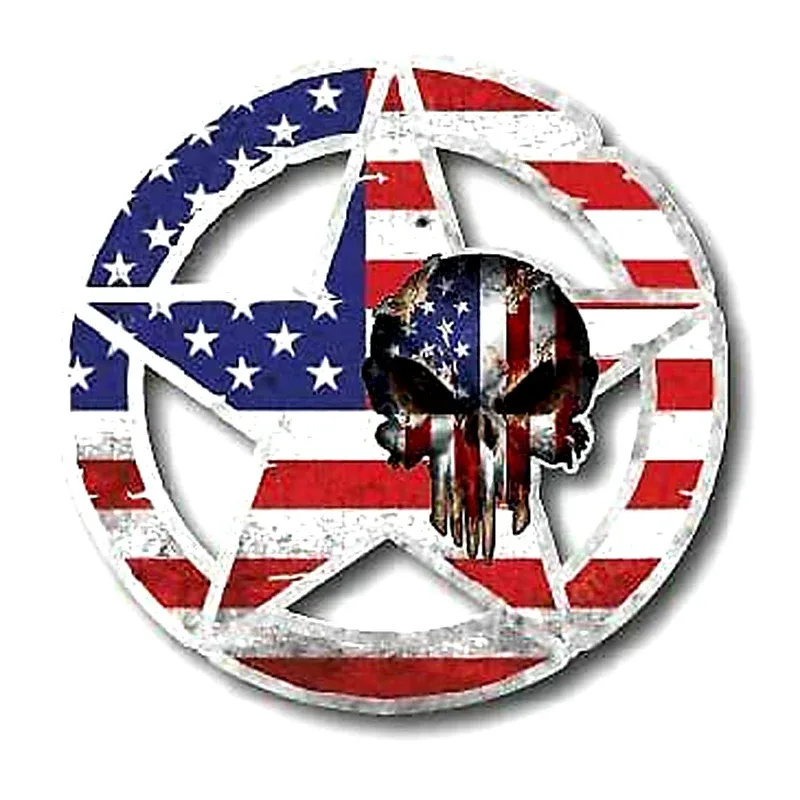 Car Accessories Usa - Autocollants de voiture armée étoile crâne