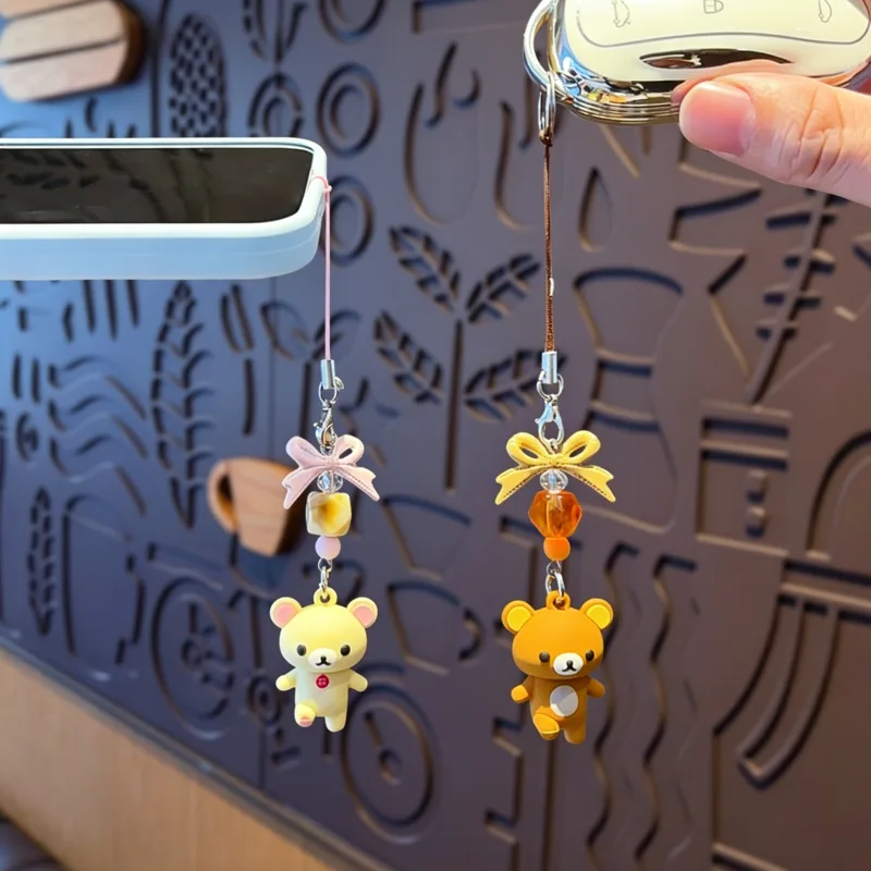 Car Accessories For Women - Porte-clés Rilakkuma Korilakkuma mignon avec pendentif