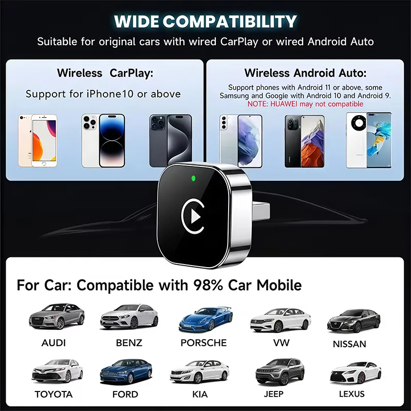 Adaptateur CarPlay sans fil 2- - Car Accessories Usa avis et prix